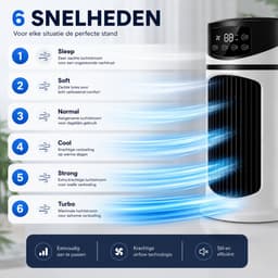Aircooler Luchtkoeler – Tafelventilator / Mini Airco – 6 Standen – Luchtbevochtiger & Koelventilator voor Slaapkamer, Bureau en Woonkamer — thumbnail 3