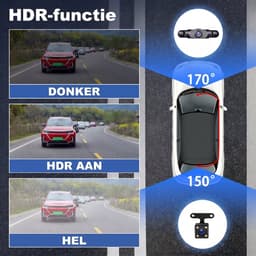 SOGIOL Dashcam Auto - 4 Lenzen (Voor, Achter, Links, Rechts) - 1080P Full HD - WiFi & GPS - Dashcams - Nachtzicht - G-Sensor - Parkeerbewaking - 3,16 Inch met App - Incl. 64GB SD-Kaart — thumbnail 3
