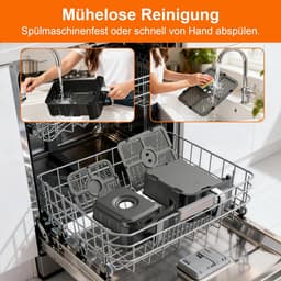 Airfryer Dubbele Mand - Heteluchtfriteuse Duo - Gezonde Maaltijden - Verticaal Compact Design - 4+8 Liter - Zwart — thumbnail 4