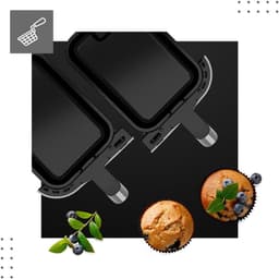 Heteluchtfriteuse - Dubbele mand - Gezond koken - Sync finish functie - 9 Liter - Zwart — thumbnail 5