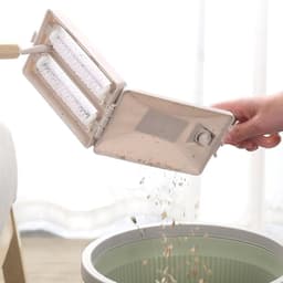 Kruimelveger Handmatig - Kruimelborstel Tafel - Snel Opruimen - Dubbele Rolborstels - 10.5 x 26 cm - Beige — thumbnail 3