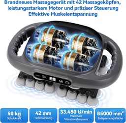 Spierontspanningspistool - Massagepistool Rug - Spierherstel - 42 Massagekoppen - 1.45 kg - Zwart — thumbnail 4