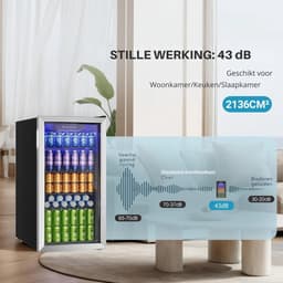 Damenzo - Koelkast - Koelkast tafelmodel - Mini koelkast - Mini bar - Afmeting 49 × 44,5 × 78 cm - 90 Liter - Zwart - RVS — thumbnail 4