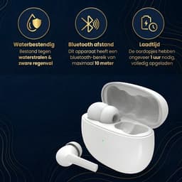 GØDLY V Oortjes Draadloos - Draadloze Oordopjes - Earbuds - Bluetooth - IPX5 - Wit - Earpods Iphone Apple & Samsung — thumbnail 3