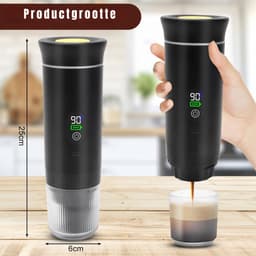 KAD® Draagbare Koffiemachine - Blender To Go - Draagbare Blender - Zwart - 9cm x 9cm x 21cm — thumbnail 2