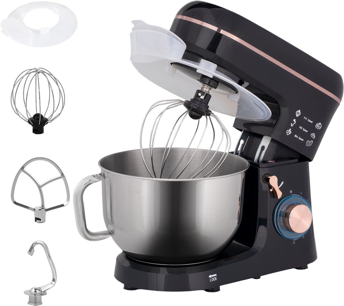 HOMCOM-Küchenmaschine-Edelstahl-41L x 26B x 32H cm-Schwarz — afbeelding 1