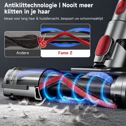 Tdyon Steelstofzuiger -85000 Pa Zuigkracht/680W/80 Min/2,8 l, Wassertank-Akku-Stielstaubsauger -Grote stofbeker-LED, Anti-Tangle-HEPA-filtratie — thumbnail 3