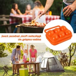 Eivormige houder voor 6 eieren, handige en draagbare eierdispenser voor keuken en kamperen, groen kunststof — thumbnail 2