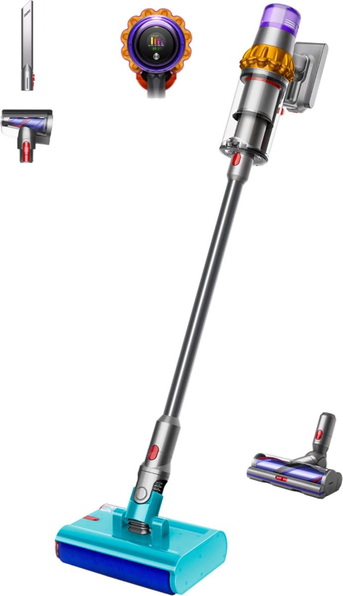 DYSON V15s Detect Submarine met dweilfunctie Steelstofzuiger incl. kruimelzuiger Geel/Nikkel — afbeelding 1