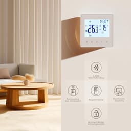 Slimme Thermostaat - Verwarming Bediening - Water Verwarming - App Bediening - 230V - Wit — thumbnail 3