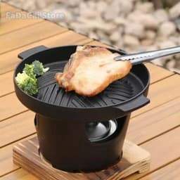 Linkforu - Japanse Mini Kachel – Grill – BBQ - Mini-Barbecue - Barbecuegrill – Houtskool – Draagbaar - Anti Aanbak - 21x13x13 cm — thumbnail 3