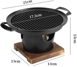Linkforu - Japanse Mini Kachel – Grill – BBQ - Mini-Barbecue - Barbecuegrill – Houtskool – Draagbaar - Anti Aanbak - 21x13x13 cm — thumbnail 4