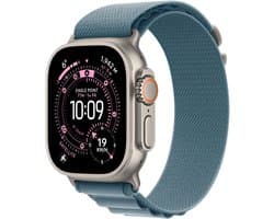 Apple Watch Ultra 3 Cellular 49mm Natural Titanium Case with Light Blue Alpine Loop - Large