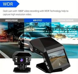 4K+1080P 3-kanaals dashcam voor auto's, camera voorzijde & ingebouwde camera achterzijde, 3,0" scherm, 170° groothoek, 4K-dashboardcamera-recorder — thumbnail 4