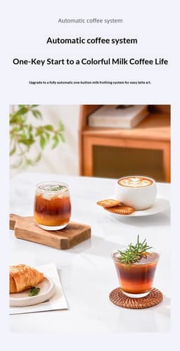 BlitzHome CM5600 1350W Automatische Espressomachine met Melkopschuimer, 20 Bar Pomp, 6 Koffiemodi, Automatisch Reinigingssysteem, Slim Scherm voor Thuis of Café, Zwart — thumbnail 3