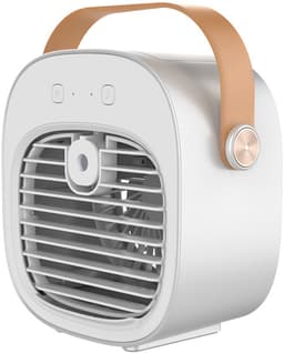 Aircooler - Luchtkoeler aircooler - Luchtkoelers met water - Tafelventilator - Bureau ventilator - Bureau ventilator usb - Oplaadbaar 4000 mAh - Kunststof - Wit — thumbnail 1