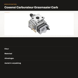 Dailygoods- Carburateur Aluminium - Vervanging voor Echo Shindaiwa C350 - Hoogwaardige Kwaliteit - Betrouwbaar Accessoire - Duurzaam Materiaal - OEM A021002470 - Grasmaaier Carburateur — thumbnail 3