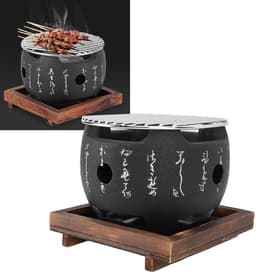 Dailygoods- BBQ Grill Mini Draagbare Japanse Stijl - Aluminiumlegering - Houtskoolfornuis - Snelle Verwarming - Grillrooster - Compact Ontwerp - Barbecue — thumbnail 4