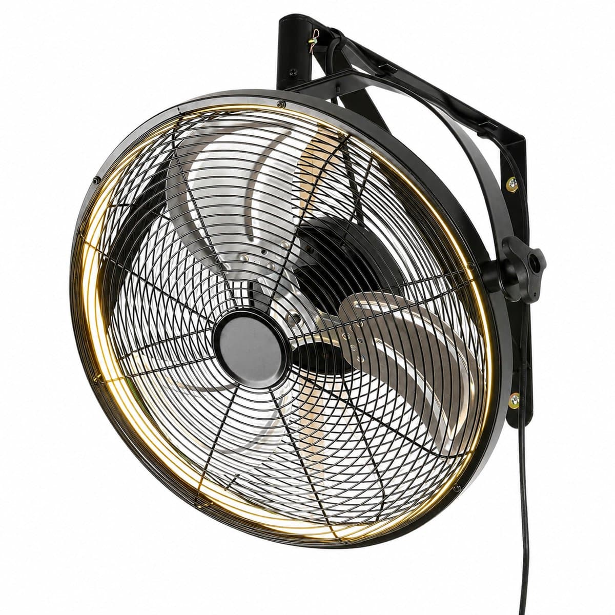 ITRONIQ Wandventilator Met Verlichting - Ventilator Muur - Slimme Ventilator Met Afstandsbediening en App - 6 Snelheden - Zwart — afbeelding 1