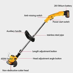 Handgrasmaaier - Cilinder maaier - Gazon onderhoud - Lithium Batterij - 14 cm snijbreedte - null — thumbnail 3