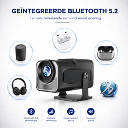 Mini Beamer - Smart Projector - Android TV - WiFi 6 en Bluetooth - 4K Ondersteuning — thumbnail 3