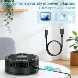 Wentinkmo opvouwbare ventilator - 8000mAh snel oplaadbare ventilator - Afstandsbediening staande ventilator — thumbnail 2