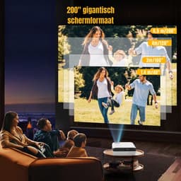 QUOVO® Draagbare beamer - Beamer - Projector - Mini Beamer - Zwart/Wit - 24cm x 21cm x 10cm — thumbnail 4