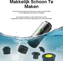 Draagbaar Koffiezetapparaat voor Onderweg - Draadloos voor in de Auto - 12 Volt - Espresso - Nespresso - Dolce Gusto - Capsule Koffie - Gemalen Koffie - Cups - Oplaadbaar - Groen — thumbnail 4