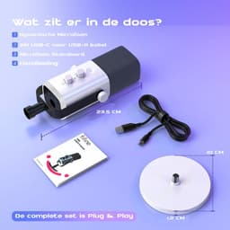 FIFINE AM8 - Gaming Microfoon Dynamische - Podcast Streaming PC PS4 PS5 - Ruisonderdrukking - Touch Mute Knop - USB RGB - Wit — thumbnail 4