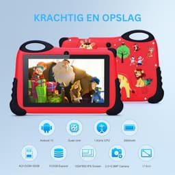 ApexArte® Kindertablet Vanaf 3 Jaar - Tablet Kinderen - Kinderspeelgoed - Rood — thumbnail 4