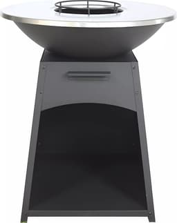 Vente-unique Barbecue/plancha/vuurkorf van staal - L81 x B81 x D96 cm - Zwart - CORVERA — thumbnail 2