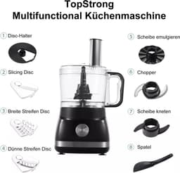 Mygroot - Keukenmachine - 8 in 1 - Multifunctioneel - vele hulpstukken- Zwart. — thumbnail 3