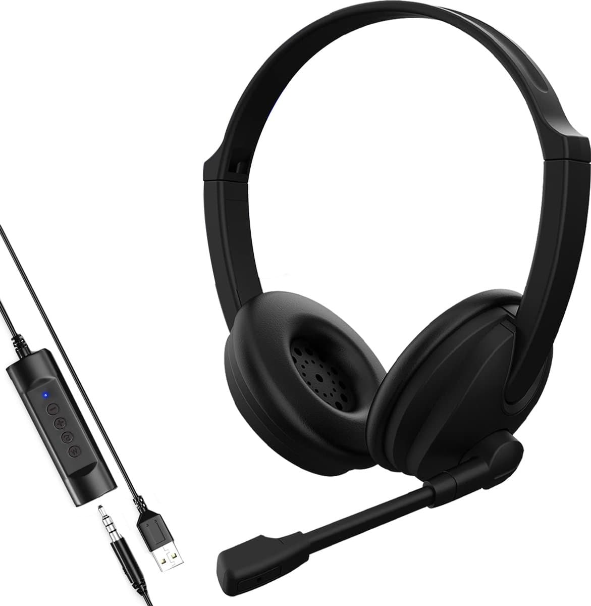 Headset met Microfoon voor Laptop en PC - Business Headset - Koptelefoon voor Video Bellen - USB — afbeelding 1