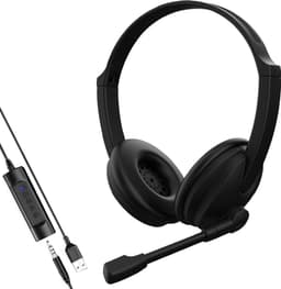 Headset met Microfoon voor Laptop en PC - Business Headset - Koptelefoon voor Video Bellen - USB — thumbnail 1