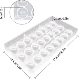 Bonbonvorm polycarbonaat - transparante set van 2 - voor zelfgemaakte chocoladebonbons — thumbnail 2