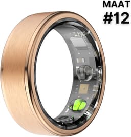 Kuno Ring 1 - Slimme ring - Smart Wearable - Health Ring - Slaap Tracker - Hartslagmeter - Stappenteller - Fitness en Activiteiten Tracker - Calorieen Bijhouden - Geen Abbonement - Waterdicht - voor Mannen en Vrouwen - Goud - Maat #12 — thumbnail 2