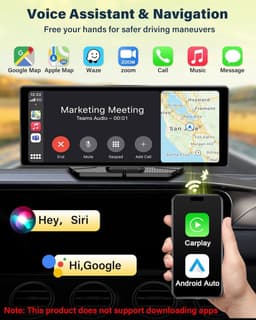 10.26 Inch Wireless Carplay Android Display with Apple Carplay, 4K Dashcam, and HD IPS Touchscreen — thumbnail 3