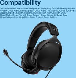 Vervangende Oorkussens voor HyperX Cloud Stinger/Cloud Flight/CloudX/Cloud II/Cloud III/Cloud Alpha/Cloud Core/Mix Hoofdtelefoons van MMOBIEL – Memory Foam, Protein PU Koptelefoon Oorkussens – Zwart — thumbnail 2
