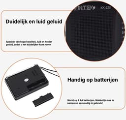 AFINTEK Mini Noodradio Op Batterijen (AA) - Zwart — thumbnail 3