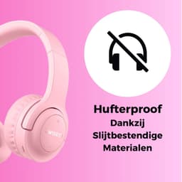 WiseQ HERO Kinderkoptelefoon – Roze Draadloze Koptelefoon Kind Meisje – vanaf 3 jaar met geluidsdemping – 38u Bluetooth – Roze — thumbnail 4