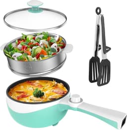 Hotpot Electrisch Chinees – Kaasfondue Pan Elektrische Multipan – Multifunctioneel 1.7L - Chinese Fondue 200/600Watt – Saute Pan – Friteuse – Hete Pan- Stomer – Langzame Kookplaat – Gemakkelijk Schoon te Maken - Blauw — thumbnail 1