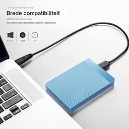 Externe Harde Schijf Extern 500GB Ultra Slim Draagbare Harde Schijf USB kabel HDD Opslag Compatibel voor PC, Mac, Laptop, Xbox, Xbox One, PS4 (Zwart) HD-006 - 500GB - Blauw — thumbnail 5