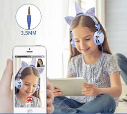 Kinder Koptelefoon - Met Unicorn armband - Koptelefoon – Bling Headset - Headset Eenhoorn – Eenhoorn Koptelefoon – Meisjes Koptelefoon -Meisjes Speelgoed – Cadeau - Sinterklaas - Feestdagen - Bedraad - — thumbnail 3