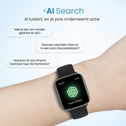 Avalue AMOLED Smartwatch Dames & Heren - AI Feature - Stappenteller - Bloeddrukmeter - Geschikt voor alle Smartphones - RVS en Siliconen Band - Zwart — thumbnail 3