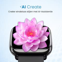 Avalue AMOLED Smartwatch Dames & Heren - AI Feature - Stappenteller - Bloeddrukmeter - Geschikt voor alle Smartphones - RVS en Siliconen Band - Zwart — thumbnail 2