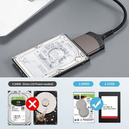 Mrs. Jones SATA naar USB - Nylon Gevlochten Kabel - 25 inch SATA Harde Schijf Converter Adapter - SSD/HDD Gegevensoverdracht . — thumbnail 4