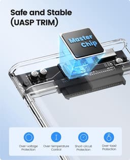 Mrs. Jones Externe harde schijf behuizing USB 3.0 naar SATA III 5 Gbit/s - 7mm 95mm 2.5 inch HDD SSD - gereedschapsvrij UASP-versnelling - transparant . — thumbnail 4