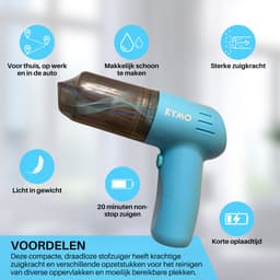Kymo Kruimeldief - Krachtige Handstofzuiger draadloos - Kruimelzuiger - Kruimeldief snoerloos - Thuis dierenhaar auto - Sinterklaas en Kerst cadeau - Kleine stofzuiger — thumbnail 2