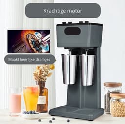 Luxe Milkshake Machine – Blender – Sapcentrifuge – Slowjuicer – Milkshaker – Voor Horeca of Thuis – Dubbele Beker – RVS – 750W — thumbnail 4
