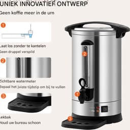 Koffiedispenser 9,75L - 65 Kopjes - 1500W - Voor Kantoor & Feesten — thumbnail 5